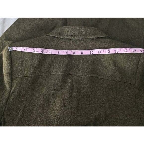 Linda Allard Ellen Tracy Wool Blazer Jacket Size 14 Olive Green Academia Career - Picture 9 of 10